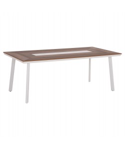 ΤΡΑΠΕΖΙ ΑΛΟΥΜΙΝΙΟΥ TABER HM5131.11 ΛΕΥΚΟ ΜΕ POLYWOOD TOP 200x100x75Υεκ