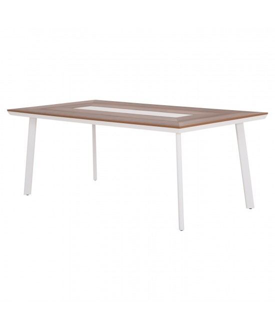 ΤΡΑΠΕΖΙ ΑΛΟΥΜΙΝΙΟΥ TABER HM5131.11 ΛΕΥΚΟ ΜΕ POLYWOOD TOP 200x100x75Υεκ