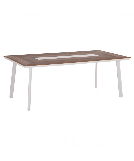 ΤΡΑΠΕΖΙ ΑΛΟΥΜΙΝΙΟΥ TABER HM5131.11 ΛΕΥΚΟ ΜΕ POLYWOOD TOP 200x100x75Υεκ
