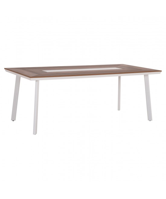 ΤΡΑΠΕΖΙ ΑΛΟΥΜΙΝΙΟΥ TABER HM5131.11 ΛΕΥΚΟ ΜΕ POLYWOOD TOP 200x100x75Υεκ