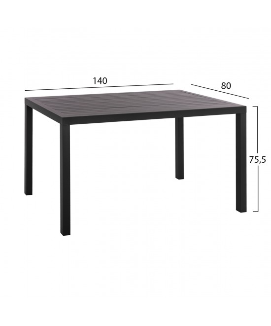 ΤΡΑΠΕΖΙ ΤΡΑΠΕΖΑΡΙΑΣ ΑΛΟΥΜΙΝΙΟΥ SAHIRA HM5571.02 ΑΝΘΡΑΚΙ 140Χ80X75,5Υεκ. ΤΡΑΠΕΖΙ ΤΡΑΠΕΖΑΡΙΑΣ ΑΛΟΥΜΙΝΙΟΥ SAHIRA HM5571.02 ΑΝΘΡΑΚΙ 140Χ80X75,5Υεκ.