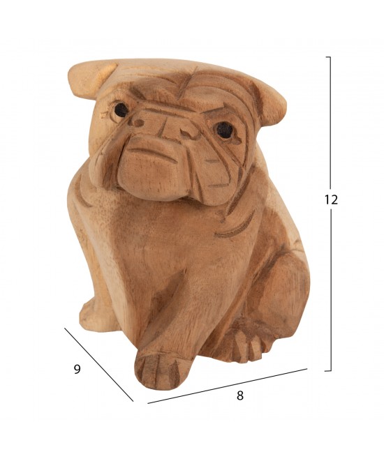 ΕΠΙΤΡΑΠΕΖΙΟ ΔΙΑΚΟΣΜΗΤΙΚΟ DOZER BULLDOG ΞΥΛΟ SUAR ΣΕ ΦΥΣΙΚΟ ΧΡΩΜΑ HM7923 9x8x12Y εκ.