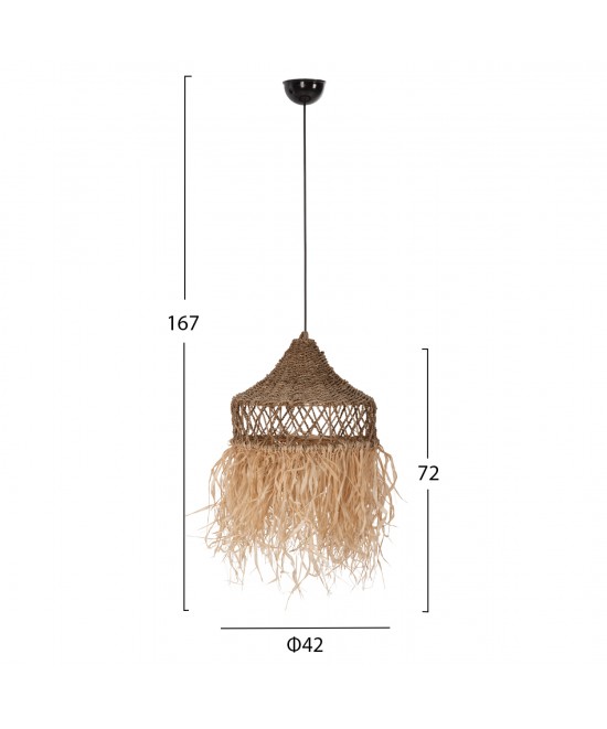 ΦΩΤΙΣΤΙΚΟ ΟΡΟΦΗΣ ΚΡΕΜΑΣΤΟ HM7819 ΙΝΕΣ ΦΟΙΝΙΚΑ ΚΑΙ SEAGRASS ΚΡΟΣΙΑ Φ42x34Yεκ. ΦΥΣΙΚΟ