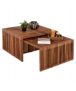 ΣΕΤ ΤΡΑΠΕΖΙΑ ΣΑΛΟΝΙΟΥ NYA HM9546 ΞΥΛΟ ΤΕΑΚ ΣΕ ΦΥΣΙΚΟ ΧΡΩΜΑ 86x79x46Y εκ.