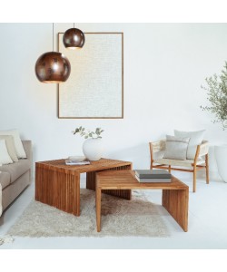 ΣΕΤ ΤΡΑΠΕΖΙΑ ΣΑΛΟΝΙΟΥ NYA HM9546 ΞΥΛΟ ΤΕΑΚ ΣΕ ΦΥΣΙΚΟ ΧΡΩΜΑ 86x79x46Y εκ.