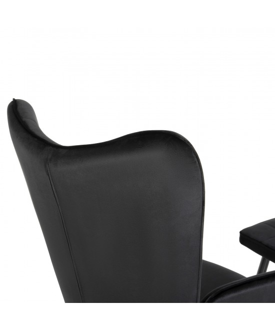 ΠΟΛΥΘΡΟΝΑ ΜΠΕΡΖΕΡΑ CRAWLEY ΜΕ ΥΠΟΠΟΔΙΟ HM8918.04 ΜΑΥΡΟ ΒΕΛΟΥΔΟ 70x57x103Y εκ.