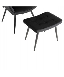 ΠΟΛΥΘΡΟΝΑ ΜΠΕΡΖΕΡΑ CRAWLEY ΜΕ ΥΠΟΠΟΔΙΟ HM8918.04 ΜΑΥΡΟ ΒΕΛΟΥΔΟ 70x57x103Y εκ.