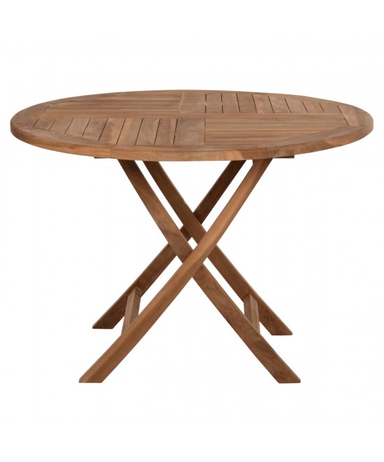 ΤΡΑΠΕΖΙ ΣΤΡΟΓΓΥΛΟ KENDALL ΠΤΥΣΣΟΜΕΝΟ HM9543 ΞΥΛΟ ΤΕΑΚ ΣΕ ΦΥΣΙΚΟ ΧΡΩΜΑ Φ106x73,5Y εκ.