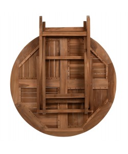 ΤΡΑΠΕΖΙ ΣΤΡΟΓΓΥΛΟ KENDALL ΠΤΥΣΣΟΜΕΝΟ HM9543 ΞΥΛΟ ΤΕΑΚ ΣΕ ΦΥΣΙΚΟ ΧΡΩΜΑ Φ106x73,5Y εκ.