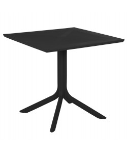 ΤΡΑΠΕΖΙ ΠΟΛΥΠΡΟΠΥΛΕΝΙΟΥ ΤΕΤΡΑΓΩΝΟ LUNAR HM5930.12 ΜΑΥΡΟ 80x80x75Yεκ.