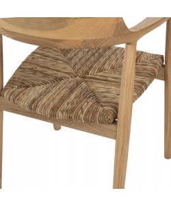 ΠΟΛΥΘΡΟΝΑ KINGSLEY HM9634.01 ΞΥΛΟ SUNGKAI & ΨΑΘΑ ΣΕ ΦΥΣΙΚΟ ΧΡΩΜΑ 57,5x54x80Yεκ.