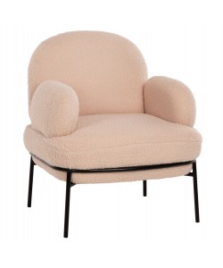 ΠΟΛΥΘΡΟΝΑ AGNES HM9525.20 ΕΚΡΟΥ ΜΠΟΥΚΛΕ-ΜΑΥΡΑ ΜΕΤΑΛΛΙΚΑ ΠΟΔΙΑ 74x71x83Υεκ.