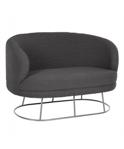 ΚΑΝΑΠΕΣ 2ΘΕΣΙΟΣ ARIEN HM8492.21 ΓΚΡΙ ΜΠΟΥΚΛΕ ΜΕ ΑΣΗΜΙ ΒΑΣΗ 130X75X85Yεκ.