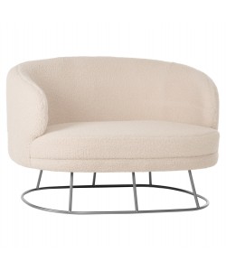 ΚΑΝΑΠΕΣ 2ΘΕΣΙΟΣ ARIEN HM8492.23 ΑΠΟ ΛΕΥΚΟ ΜΠΟΥΚΛΕ ΜΕ ΑΣΗΜΙ ΒΑΣΗ 125X80X84Y εκ.