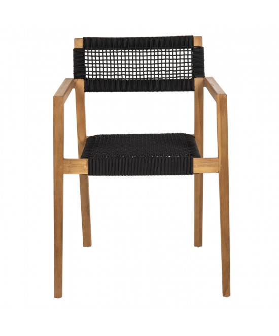 ΠΟΛΥΘΡΟΝΑ CHARLOTTE HM9637.02 ΞΥΛΟ TEAK ΦΥΣΙΚΟ & ΜΑΥΡΟ ΣΧΟΙΝΙ 59x54x83Y εκ.