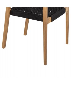 ΠΟΛΥΘΡΟΝΑ CHARLOTTE HM9637.02 ΞΥΛΟ TEAK ΦΥΣΙΚΟ & ΜΑΥΡΟ ΣΧΟΙΝΙ 59x54x83Y εκ.