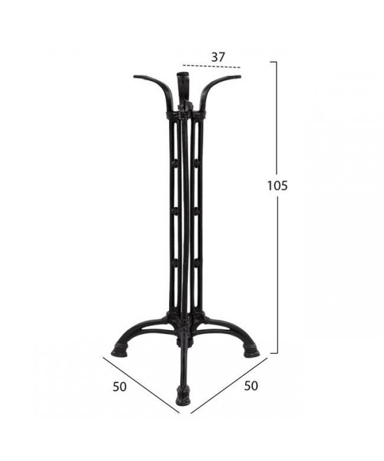 ΒΑΣΗ BAR ΑΠΟ ΜΑΝΤΕΜΙ HM446 3ΝΥΧΗ ΣΕ ΜΑΥΡΟ ΧΡΩΜΑ 50X50X105