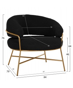 ΠΟΛΥΘΡΟΝΑ TRUDI HM8639.24 ΑΠΟ ΜΠΟΥΚΛΕ ΜΑΥΡΟ ΜΕ ΧΡΥΣΟ ΣΚΕΛΕΤΟ 84x79x76Υ εκ.