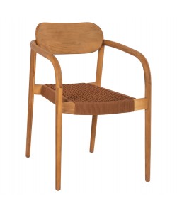 ΠΟΛΥΘΡΟΝΑ OSLO HM9636.01 ΞΥΛΟ TEAK ΦΥΣΙΚΟ & ΚΑΦΕ ΣΧΟΙΝΙ 55x54x80Y εκ.