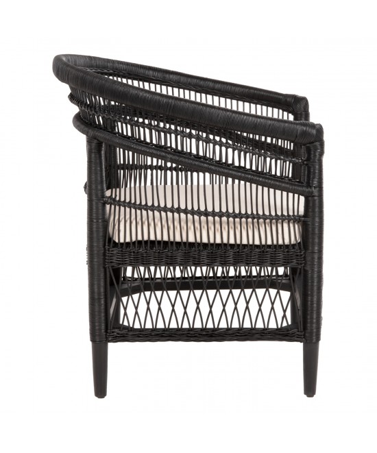 ΠΟΛΥΘΡΟΝΑ MALAWI HM9635.03 ΞΥΛΟ ΜΑΟΝΙ ΜΕ RATTAN ΜΑΥΡΟ-ΛΕΥΚΟ ΜΑΞΙΛΑΡΙ 80x70x86Υεκ.