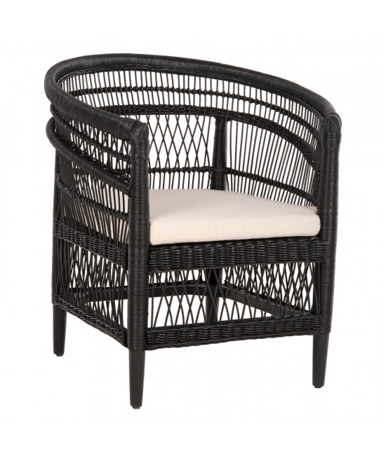 ΠΟΛΥΘΡΟΝΑ MALAWI HM9635.03 ΞΥΛΟ ΜΑΟΝΙ ΜΕ RATTAN ΜΑΥΡΟ-ΛΕΥΚΟ ΜΑΞΙΛΑΡΙ 80x70x86Υεκ.