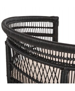 ΠΟΛΥΘΡΟΝΑ MALAWI HM9635.03 ΞΥΛΟ ΜΑΟΝΙ ΜΕ RATTAN ΜΑΥΡΟ-ΛΕΥΚΟ ΜΑΞΙΛΑΡΙ 80x70x86Υεκ.