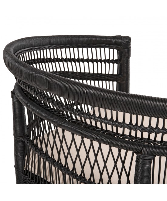 ΠΟΛΥΘΡΟΝΑ MALAWI HM9635.03 ΞΥΛΟ ΜΑΟΝΙ ΜΕ RATTAN ΜΑΥΡΟ-ΛΕΥΚΟ ΜΑΞΙΛΑΡΙ 80x70x86Υεκ.