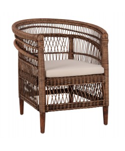 ΠΟΛΥΘΡΟΝΑ MALAWI HM9635.01 ΞΥΛΟ ΜΑΟΝΙ ΜΕ RATTAN ΚΑΦΕ-ΛΕΥΚΟ ΜΑΞΙΛΑΡΙ 80x70x86Υεκ.