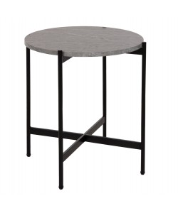 ΒΟΗΘΗΤΙΚΟ ΤΡΑΠΕΖΙ HM9589.02 MDF ΓΚΡΙ ΜΑΡΜΑΡΟ-ΜΑΥΡΗ ΜΕΤΑΛΛΙΚΗ ΒΑΣΗ Φ50x55Υεκ.