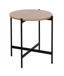 ΒΟΗΘΗΤΙΚΟ ΤΡΑΠΕΖΙ HM9589.03 MDF SONAMA-ΜΑΥΡΗ ΜΕΤΑΛΛΙΚΗ ΒΑΣΗ Φ50x55Υεκ.