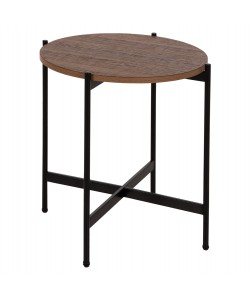 ΒΟΗΘΗΤΙΚΟ ΤΡΑΠΕΖΙ HM9589.04 MDF ΚΑΡΥΔΙ-ΜΑΥΡΗ ΜΕΤΑΛΛΙΚΗ ΒΑΣΗ Φ50x55Υεκ.