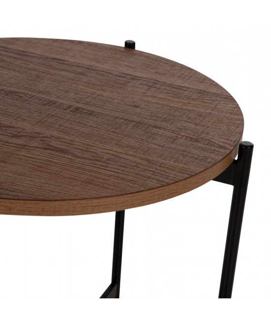 ΒΟΗΘΗΤΙΚΟ ΤΡΑΠΕΖΙ HM9589.04 MDF ΚΑΡΥΔΙ-ΜΑΥΡΗ ΜΕΤΑΛΛΙΚΗ ΒΑΣΗ Φ50x55Υεκ.