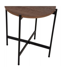 ΒΟΗΘΗΤΙΚΟ ΤΡΑΠΕΖΙ HM9589.04 MDF ΚΑΡΥΔΙ-ΜΑΥΡΗ ΜΕΤΑΛΛΙΚΗ ΒΑΣΗ Φ50x55Υεκ.