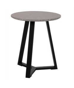 ΒΟΗΘΗΤΙΚΟ ΤΡΑΠΕΖΑΚΙ ROCKET HM9587.02 MDF ΓΚΡΙ ΜΑΡΜΑΡΟ-ΜΑΥΡΗ ΜΕΤΑΛΛΙΚΗ ΒΑΣΗ Φ45x55Υεκ.