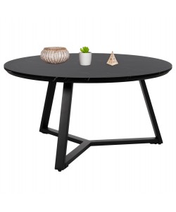 ΤΡΑΠΕΖΙ ΣΑΛΟΝΙΟΥ ΣΤΡΟΓΓΥΛΟ ROCKET HM9586.01 MDF ΜΑΥΡΟ ΜΑΡΜΑΡΟ-ΜΑΥΡΗ ΣΑΓΡΕ ΒΑΣΗ Φ80x42Υεκ.