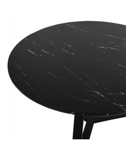 ΤΡΑΠΕΖΙ ΣΑΛΟΝΙΟΥ ΣΤΡΟΓΓΥΛΟ ROCKET HM9586.01 MDF ΜΑΥΡΟ ΜΑΡΜΑΡΟ-ΜΑΥΡΗ ΣΑΓΡΕ ΒΑΣΗ Φ80x42Υεκ.