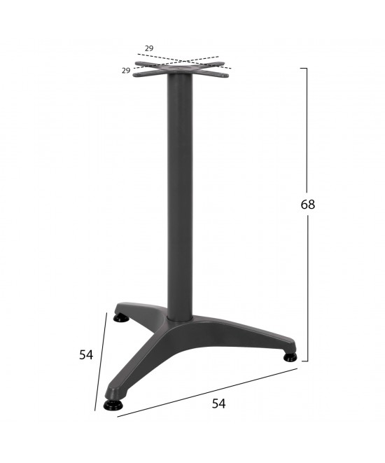 ΒΑΣΗ ΑΛΟΥΜΙΝΙΟΥ 3ΝΥΧΗ 54X54Χ68Υεκ. ΜΕ ΣΤΑΥΡΟ 29Χ29εκ. HM449 ΓΚΡΙ
