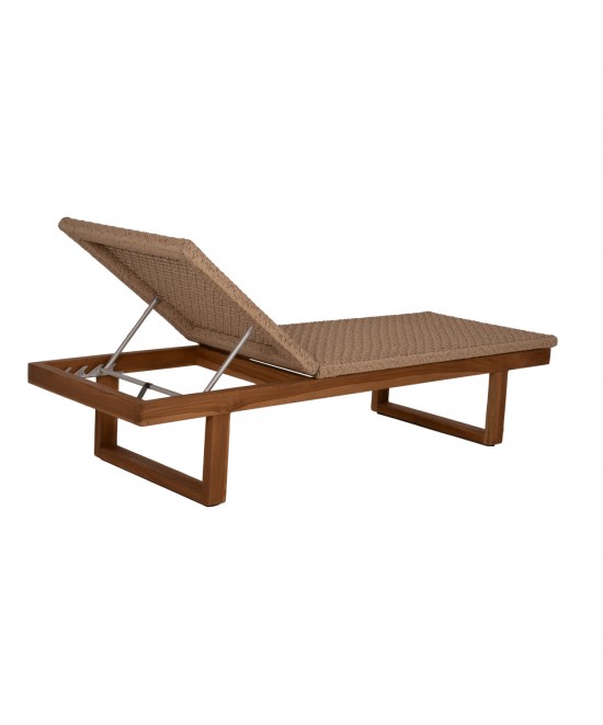 ΞΑΠΛΩΣΤΡΑ PATRON HM5993 TEAK ΞΥΛΟ ΚΑΙ ΣΧΟΙΝΙ VIRO ΣΕ ΠΛΕΞΗ WICKER 191x65x86Yεκ.