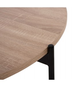 ΤΡΑΠΕΖΙ ΣΑΛΟΝΙΟΥ HM9588.03 MDF ΣΟΝΑΜΑ-ΜΑΥΡΗ ΜΕΤΑΛΛΙΚΗ ΒΑΣΗ Φ80x45Υεκ.