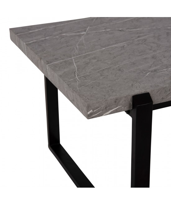 ΤΡΑΠΕΖΙ ΣΑΛΟΝΙΟΥ SHABEN HM9585.02 MDF ΓΚΡΙ ΜΑΡΜΑΡΟ-ΜΑΥΡΗ ΜΕΤΑΛΛΙΚΗ ΒΑΣΗ 120x60X46Yεκ.