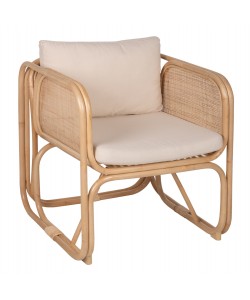 ΠΟΛΥΘΡΟΝΑ WENDY HM9816 RATTAN ΣΕ ΦΥΣΙΚΟ ΧΡΩΜΑ-ΛΕΥΚΑ ΜΑΞΙΛΑΡΙΑ 73x72x84Yεκ.