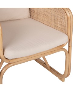 ΠΟΛΥΘΡΟΝΑ WENDY HM9816 RATTAN ΣΕ ΦΥΣΙΚΟ ΧΡΩΜΑ-ΛΕΥΚΑ ΜΑΞΙΛΑΡΙΑ 73x72x84Yεκ.