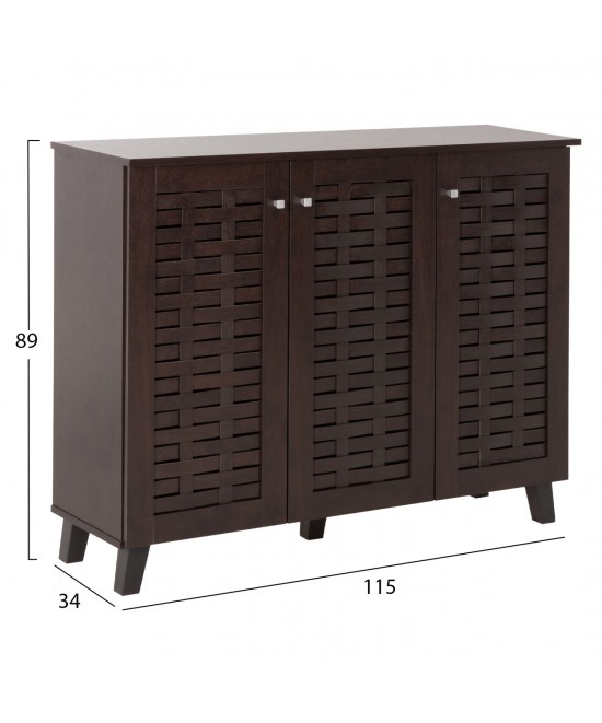 ΠΑΠΟΥΤΣΟΘΗΚΗ-ΝΤΟΥΛΑΠΙ PRODY HM9610.01 ΜΕΛΑΜΙΝΗ WENGE 3 ΠΟΡΤΕΣ 115x34x89Υεκ.