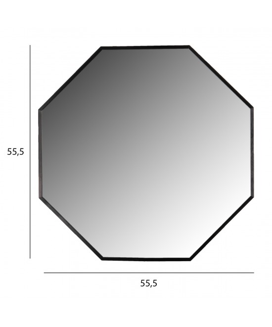 ΚΑΘΡΕΠΤΗΣ ΤΟΙΧΟΥ HM9583.01 ΟΚΤΑΓΩΝΟΣ ΣΚΕΛΕΤΟΣ ΑΛΟΥΜΙΝΙΟΥ ΜΑΥΡΟ 55,5x2,5x55,5Υεκ.