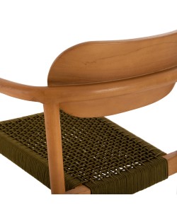 ΠΟΛΥΘΡΟΝΑ OSLO HM9636.05 ΞΥΛΟ TEAK ΦΥΣΙΚΟ & ΠΡΑΣΙΝΟ ΣΧΟΙΝΙ 55x54x80Yεκ.