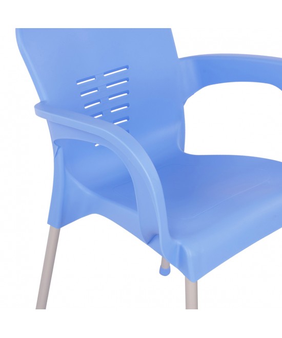 ΠΟΛΥΘΡΟΝΑ ΠΟΛΥΠΡΟΠΥΛΕΝΙΟΥ KAREK HM5592.08 ΧΡΩΜΑ ΜΠΛΕ ΜΕ ΠΟΔΙ ΑΛΟΥΜΙΝΙΟΥ 59x58x81Y εκ.