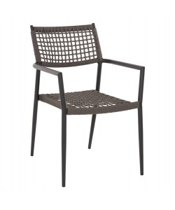 ΠΟΛΥΘΡΟΝΑ TRILAN HM6044.02 ΑΛΟΥΜΙΝΙΟ ΜΑΥΡΟ ΜΕ ΣΥΝΘΕΤΙΚΟ RATTAN ΦΥΣΙΚΟ 57x59x85Υεκ.