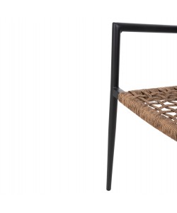 ΠΟΛΥΘΡΟΝΑ TRILAN HM6044.02 ΑΛΟΥΜΙΝΙΟ ΜΑΥΡΟ ΜΕ ΣΥΝΘΕΤΙΚΟ RATTAN ΦΥΣΙΚΟ 57x59x85Υεκ.