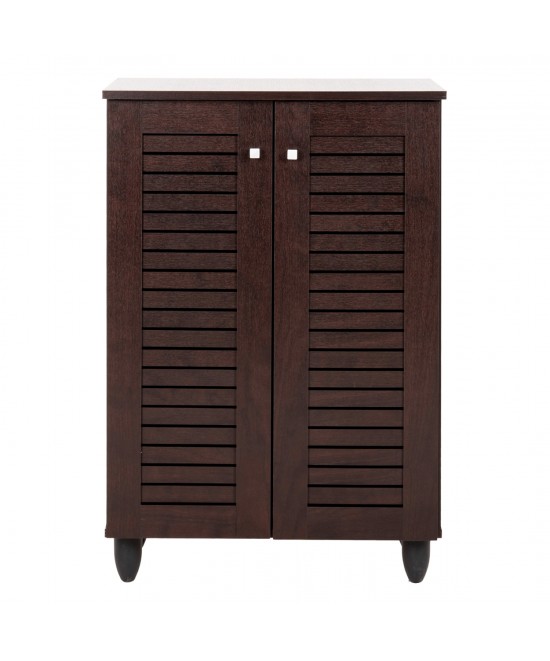 ΠΑΠΟΥΤΣΟΘΗΚΗ-ΝΤΟΥΛΑΠΑ PROLLY HM9608.01 ΜΕΛΑΜΙΝΗ WENGE-2ΠΟΡΤΕΣ-4ΡΑΦΙΑ 60x34x88Υεκ.