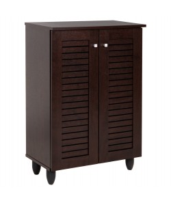 ΠΑΠΟΥΤΣΟΘΗΚΗ-ΝΤΟΥΛΑΠΑ PROLLY HM9608.01 ΜΕΛΑΜΙΝΗ WENGE-2ΠΟΡΤΕΣ-4ΡΑΦΙΑ 60x34x88Υεκ.